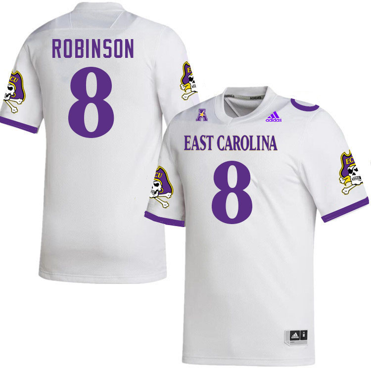 #8 Jasiyah Robinson East Carolina Pirates College Football Jersey Stitched-White